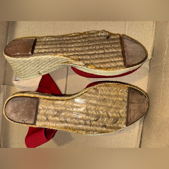 Women's Ralph lauren red wedge sandals - Picture 4 of 6